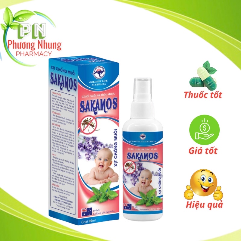Xịt chống muỗi và côn trùng SAKAMOS 100ml