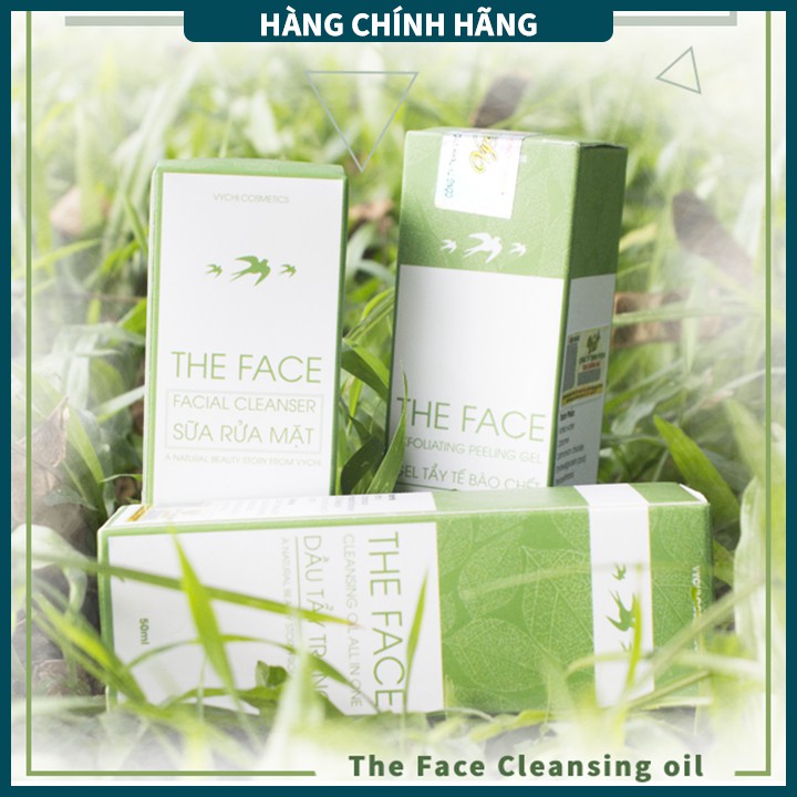 Bộ ba skincare THEFACE-VYCHI chai nhỏ 50ml làm sạch da mặt chỉ trong một combo