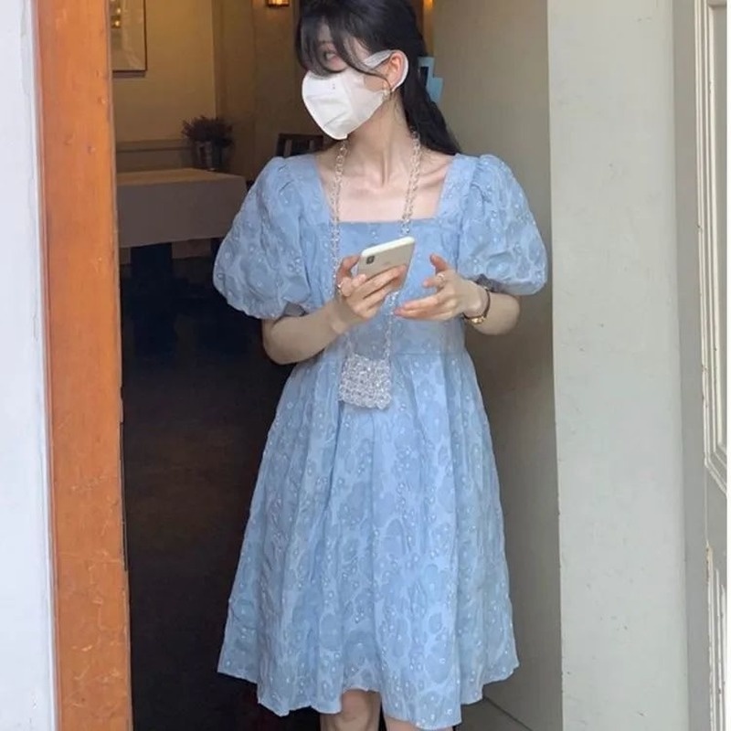 Đầm Tay Phồng Thiết Kế Mới Thời Trang Mùa Hè Theo Phong Cách Pháp