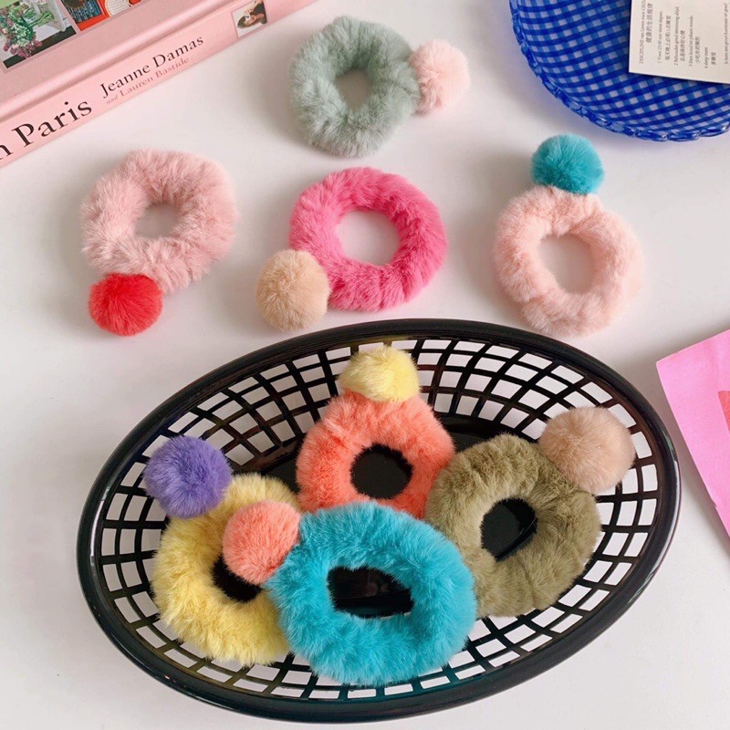 Chun cột tóc lông hình nhẫn xinh xắn