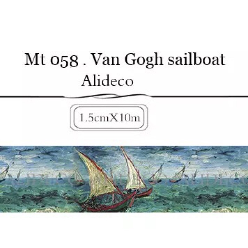 (Chiết theo chu kỳ) Băng dính washi tape hoạ tiết Van Gogh Sailboat