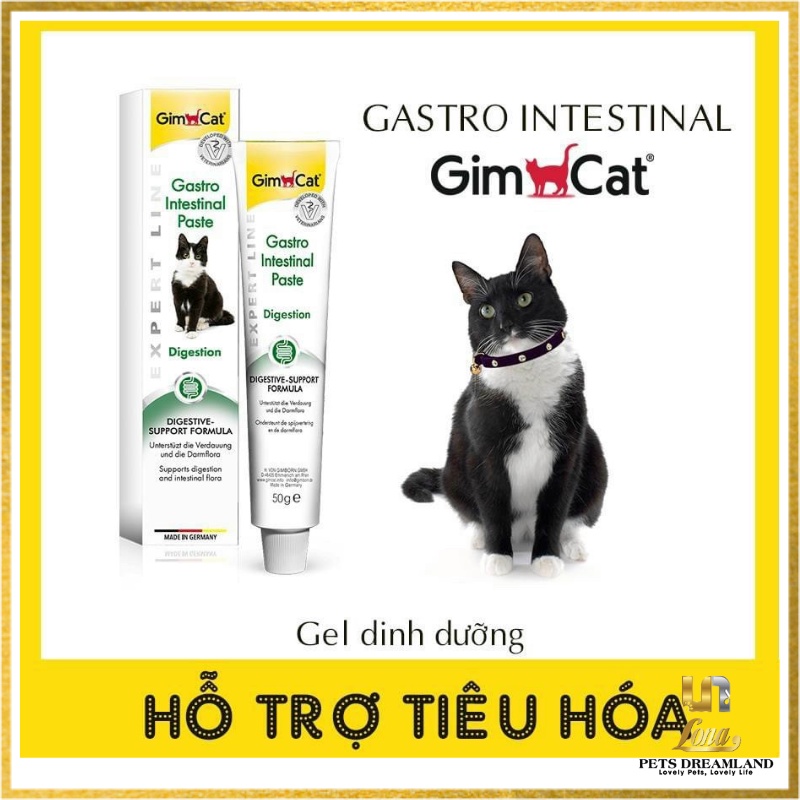 Gel dinh dưỡng hỗ trợ tiêu hóa Gastro Intestinal Paste Gim Cat dành cho mèo 50g - Lona Pets