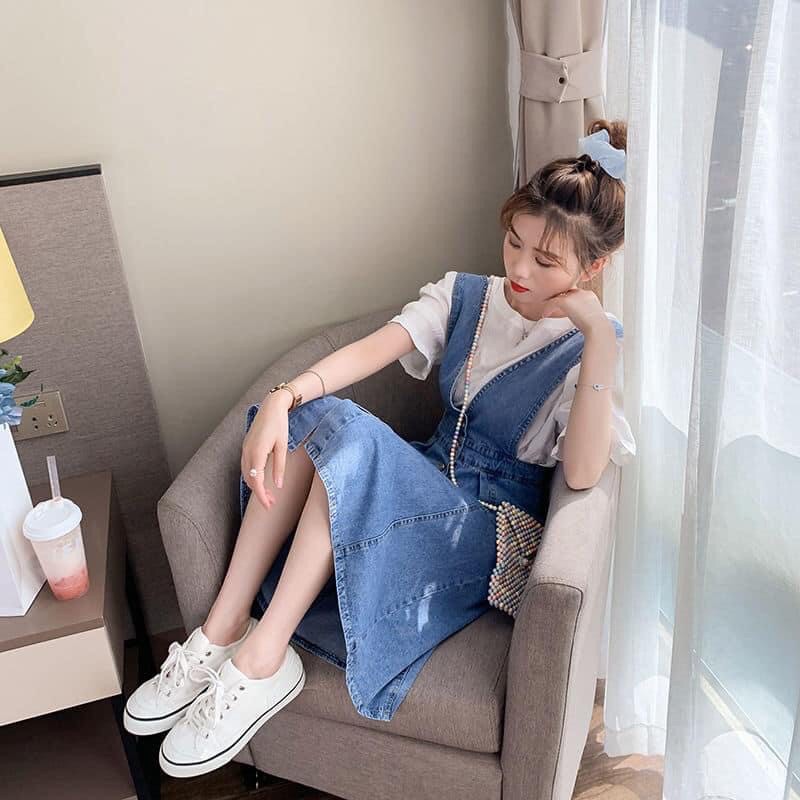 Sét váy yếm bò + áo - HB002