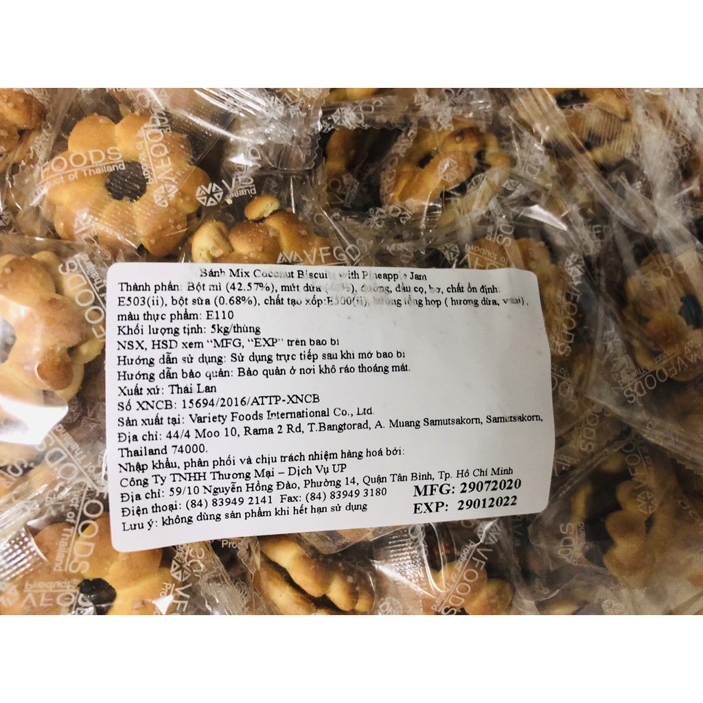 gói 500g bánh bông mai nhân dứa nhập khẩu Thái Lan