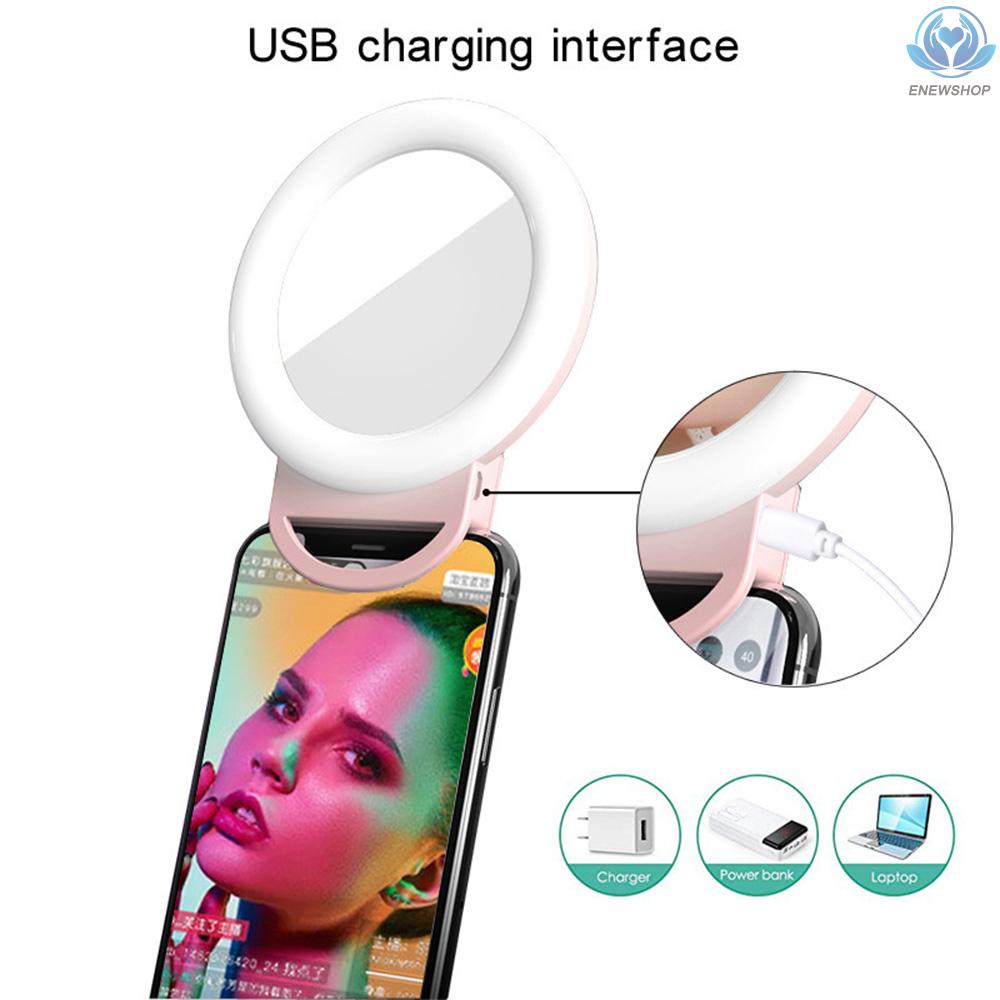 Đèn Led Tròn Mini Rgb Có Kẹp Gắn Điện Thoại Kèm Gương Và Đèn Có Thể Sạc Lại Tiện Dụng | BigBuy360 - bigbuy360.vn