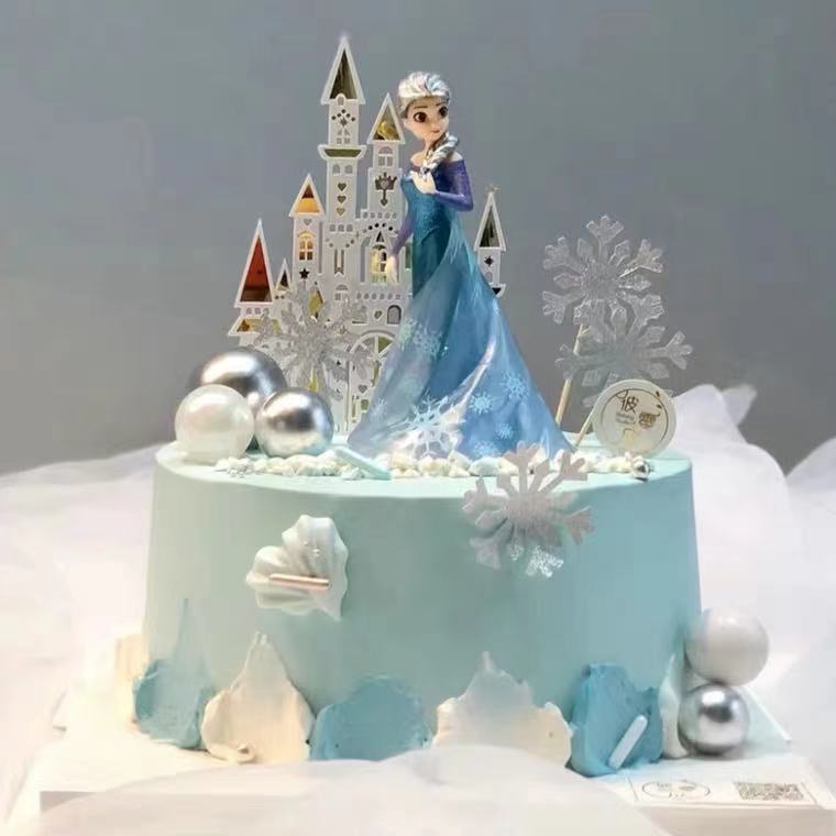 Topper trang trí bánh kem hình lâu đài công chúa Disney