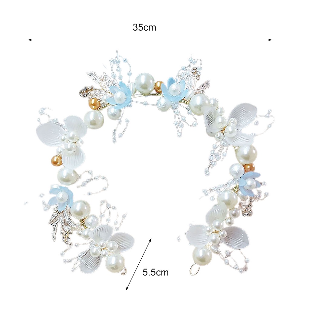 Băng Đô Hợp Kim Trang Trí Hoa Đính Ngọc Trai Giả Thời Trang Cho Nữ