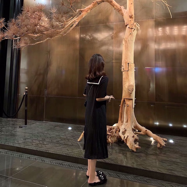 {order bigsize,M-4xl}Váy dáng dài chân váy xếp li cổ lệch thời trang | BigBuy360 - bigbuy360.vn