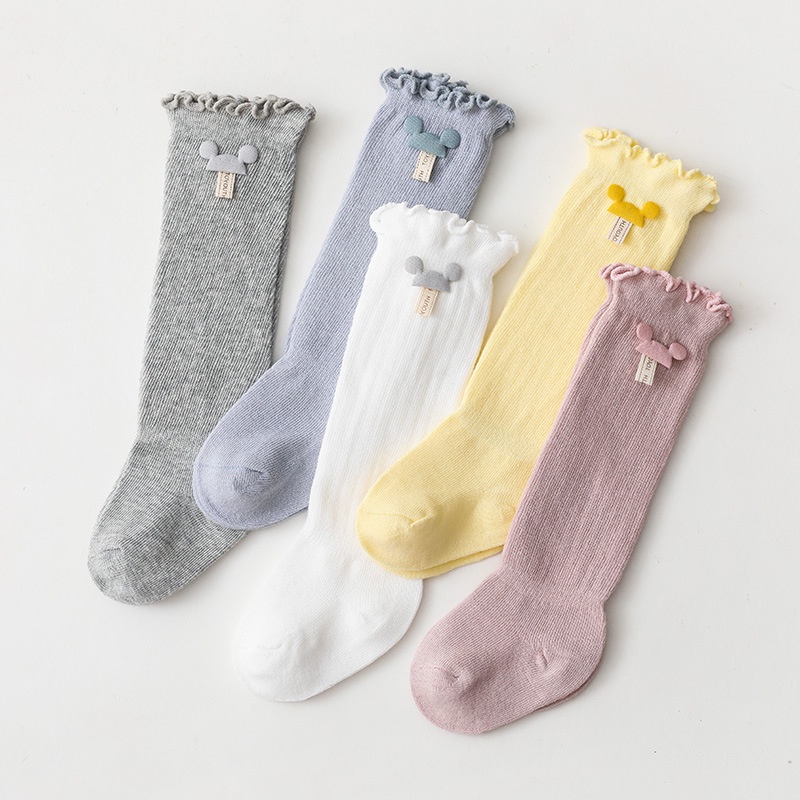 Vớ Cotton Dài Qua Gối Chống Muỗi Họa Tiết Hoạt Hình Cho Bé Sơ Sinh