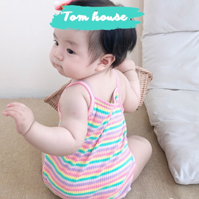 Bộ Áo Liền Quần 2 Dây Mùa Hè Cho Bé