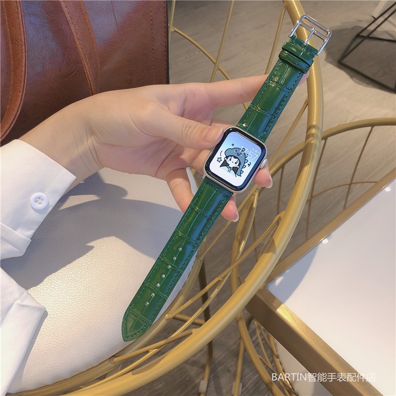 Dây Đeo Đồng Hồ Họa Tiết Da Cá Sấu Cho Apple Watch 38mm 40mm 42mm 44mm T500 W26 U78