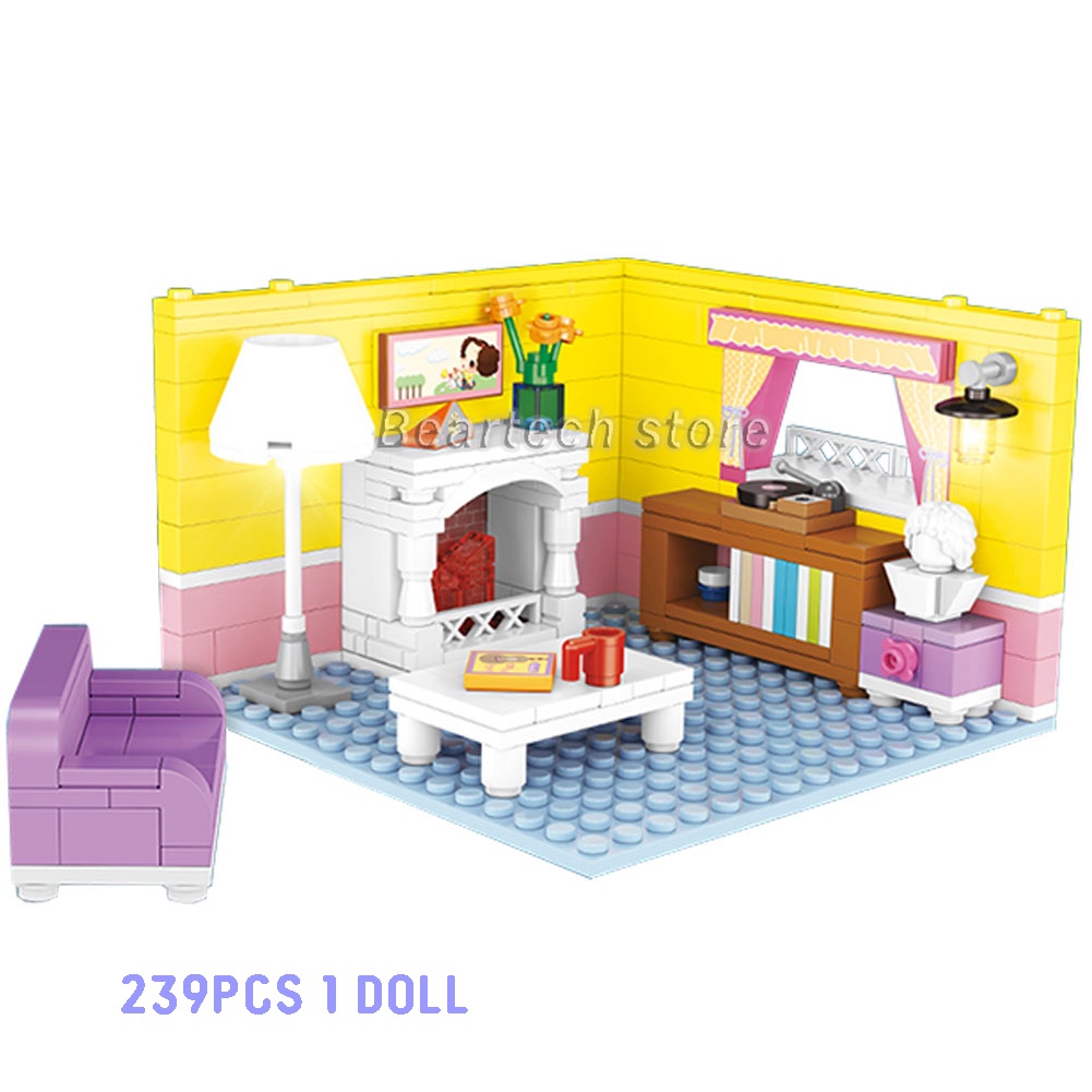 Đồ Chơi Lego Xếp Hình Ngôi Nhà Đường Phố Mini Dễ Thương Cho Bé