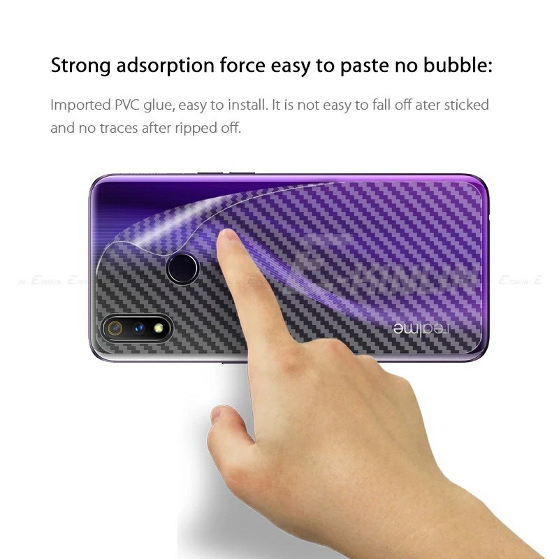Dán lưng Carbon Oppo Realme 3 Pro FREESHIP Từ 50k vân Caro tặng giấy lau