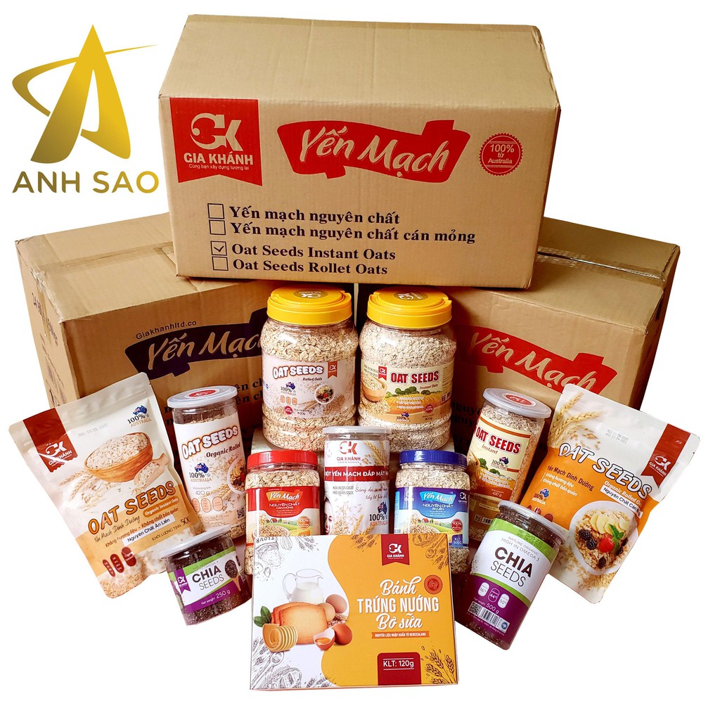 Yến Mạch Nguyên Chất Ăn Liền Gia Khánh 420g/500g/ Mua hũ 800g lớn tặng thêm ngay 200g