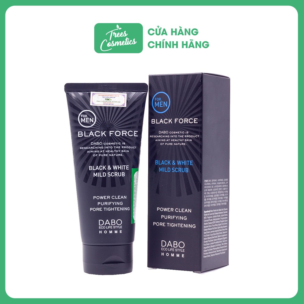 Sữa Rửa Mặt Sạch Sâu Ngừa Mụn Dành Cho Nam Dabo Homme Black Force Foam Cleanser 120ml - Hàn Quốc Chính Hãng