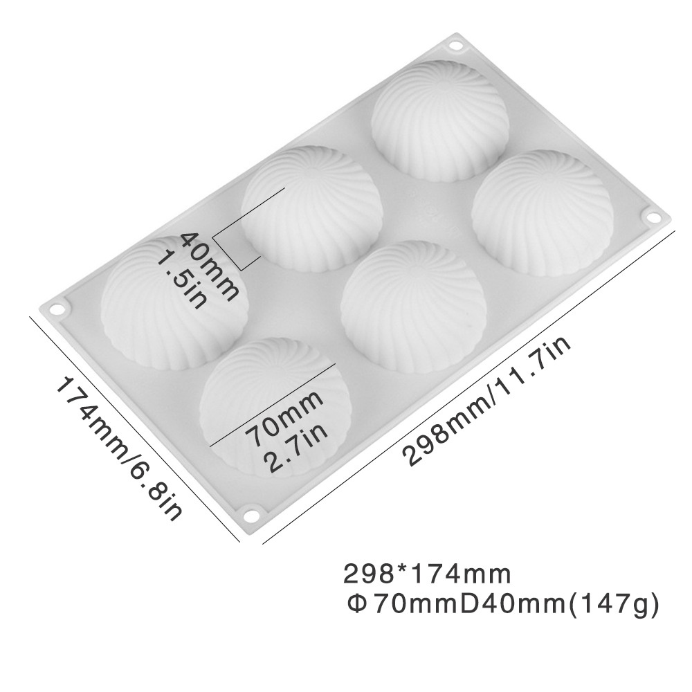 Khuôn Silicone Làm Bánh Mousse Pudding/Thạch Rau Câu 6 Lỗ DIY