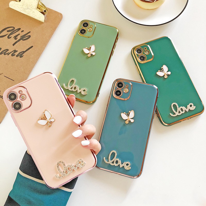 ốp điện thoại Họa Tiết Bướm Lấp Lánh Ch Huawei Y7A Y9S Honor 8X 9X Play Honor 9 10 Lite Bling Diamond Butterfly Soft Phone Case Back Full Cover