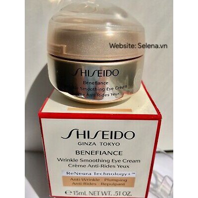 [SALE SỐC]  Kem mắt giảm nhăn tăng đàn hồi Shiseido Benefiance Wrinkle Smoothing Eye Cream 15ML