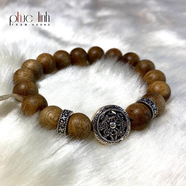 Vòng Trầm Mix Charm Bạc PHÚC LINH