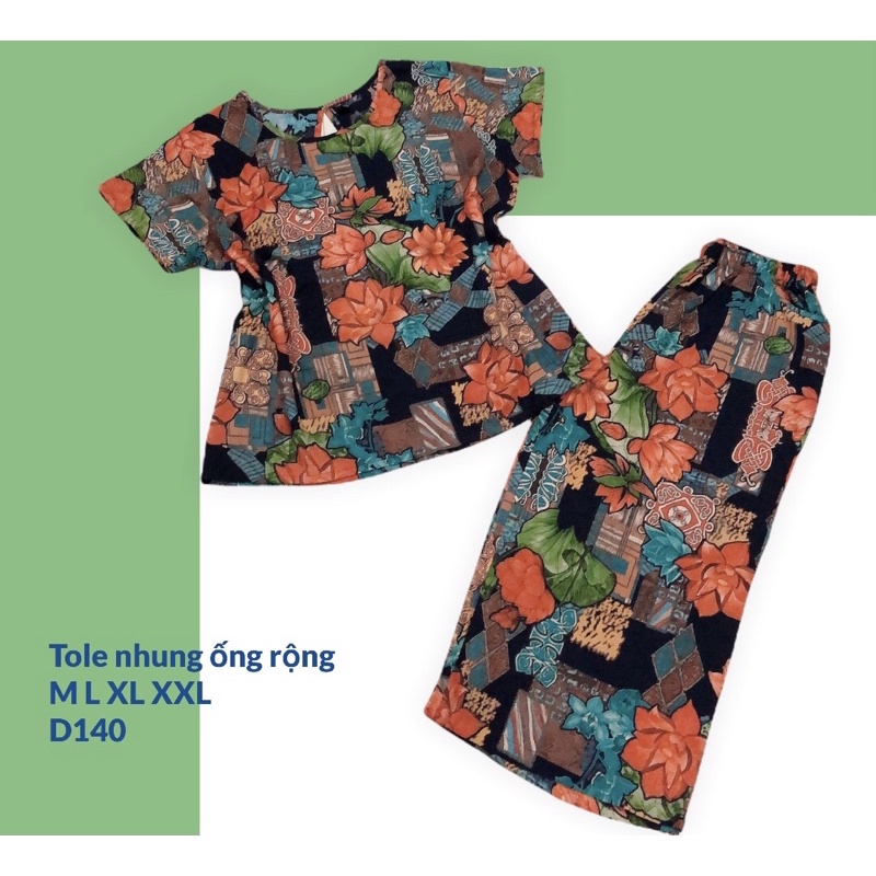 Tole lanh nhung quần ống rộng trung niên