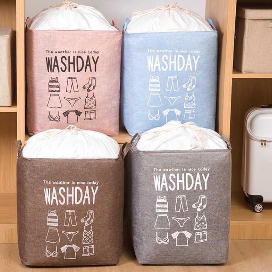 Hộp vải vuông đựng đồ, giỏ vuông chứa đồ quần áo đa năng