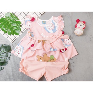 Bộ Lụa Tầng Phối Nơ Bé (giao màu ngẫu nhiên) (12-18kg)