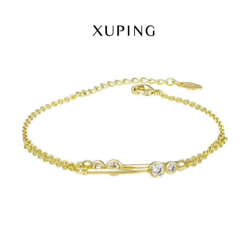 Lắc Tay Nữ Mạ Vàng 14K, Đính Đá Sang Trọng  - XPLT16