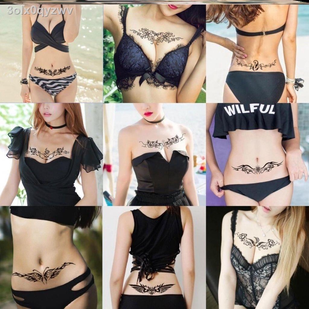 ♠๑Hình xăm dán Succubus che bụng vết sẹo mổ đẻ dài cánh dán không thấm nước sexy lâu dài mô phỏng cánh tay
