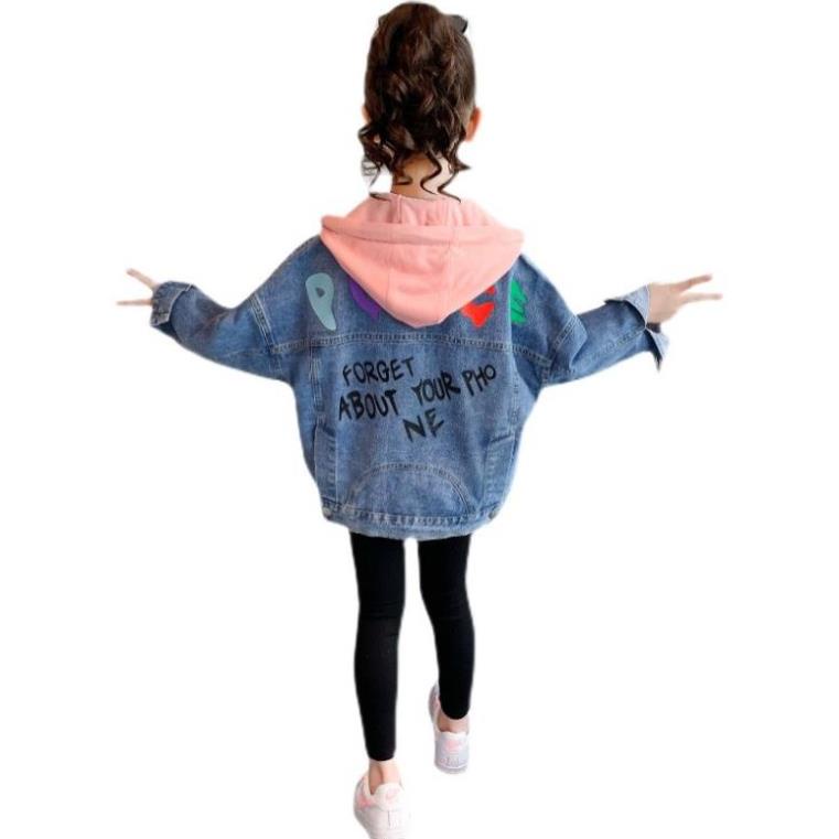 Áo khoác jean bé gái 10 tuổi☑️ Áo Khoác bò Dài Tay Hàn Quốc☑️  áo bé gái size đại 25kg, 30kg, 35kg, 40kg, 45kg