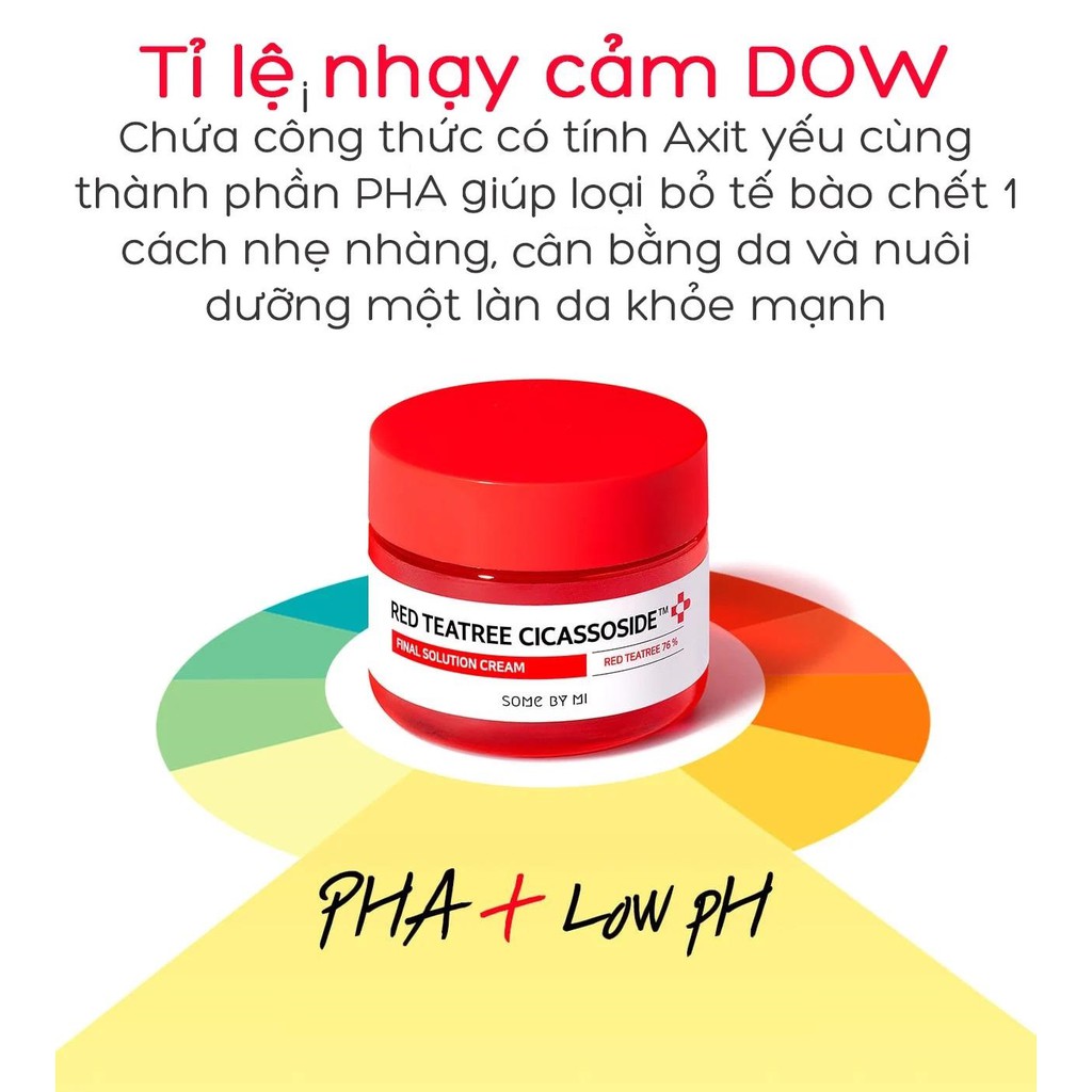 Kem Dưỡng Làm Dịu, Phục Hồi Cho Da Nhạy Cảm Chiết Xuất Tràm Trà Đỏ Some By Mi Red Teatree Cicassoside Derma Solution 60g