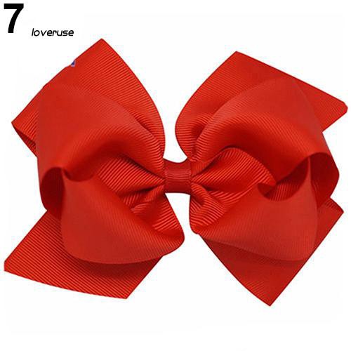 Kẹp tóc hình nơ màu trơn hai lớp loại lớn dễ thương cho bé gái