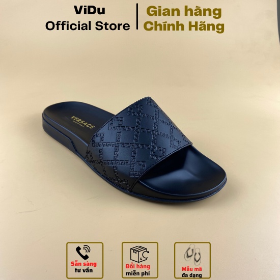 Dép nam thời trang VERSACE ViDu 8814 màu đen êm chân, mềm mại