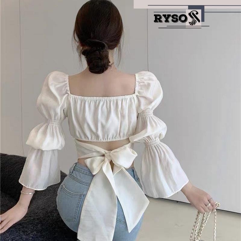 Áo kiểu cổ vuông công chúa chất voan cao cấp nhẹ nhàng đáng yêu cho nữ