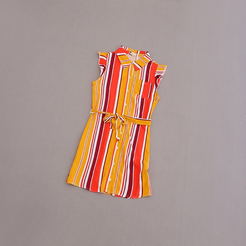 Áo váy bé gái F21 5-14 tuổi  Áo váy cotton cánh tiên cổ tim xuất dư 0622