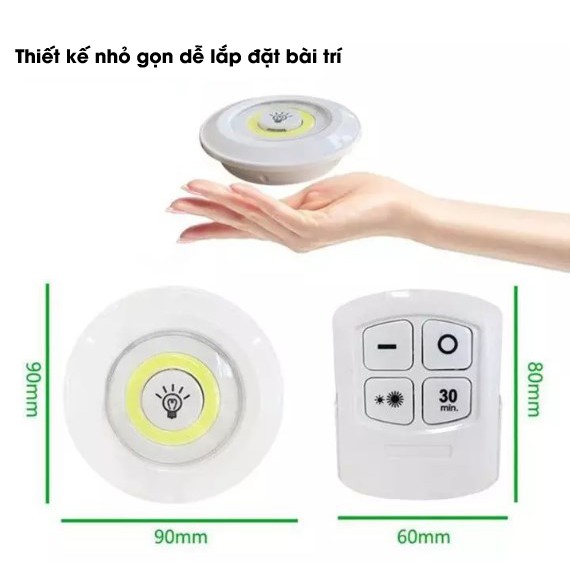 [Rẻ Vô Địch] Bộ 3 đèn Led dán tường, có điều khiển từ xa, chức năng hẹn giờ, thay đổi độ sáng