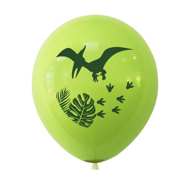 Set 12/16 Bong Bóng 12 Inch Họa Tiết Khủng Long Trang Trí Tiệc Sinh Nhật