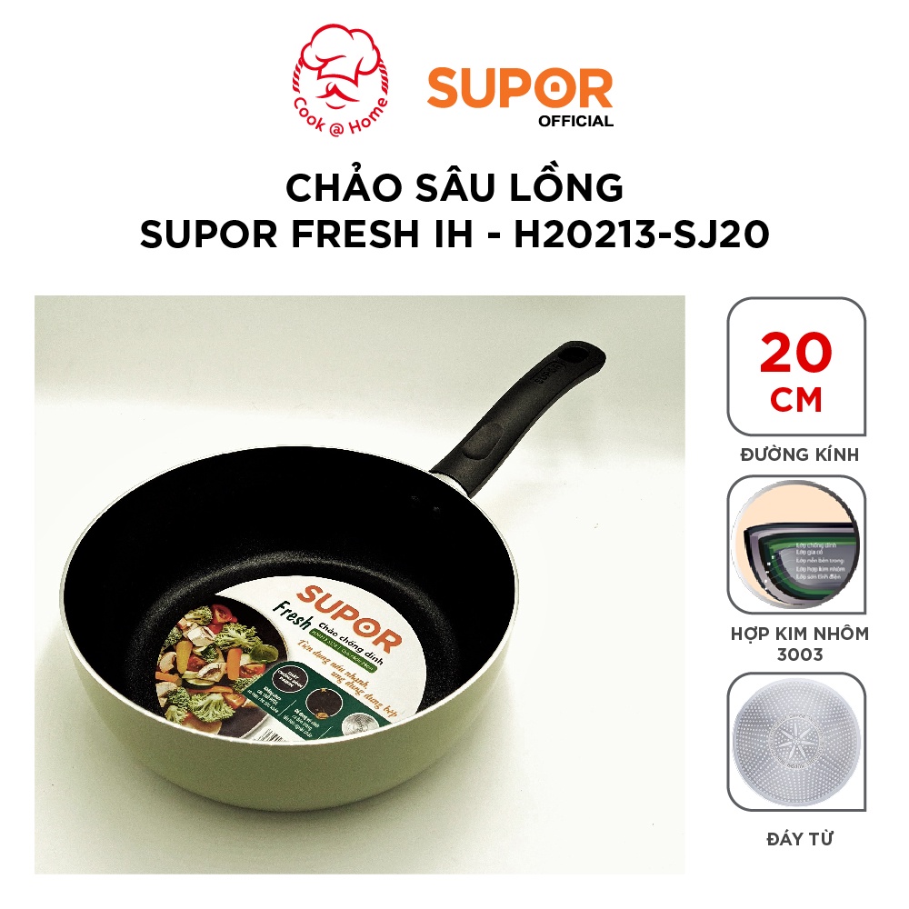 Chảo sâu lòng Supor Fresh IH size 20, 24cm-H20213-SJ24