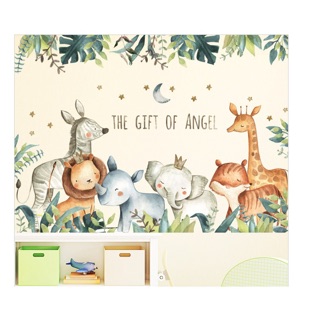 Decal dán tường động vật The gift of angel cho bé