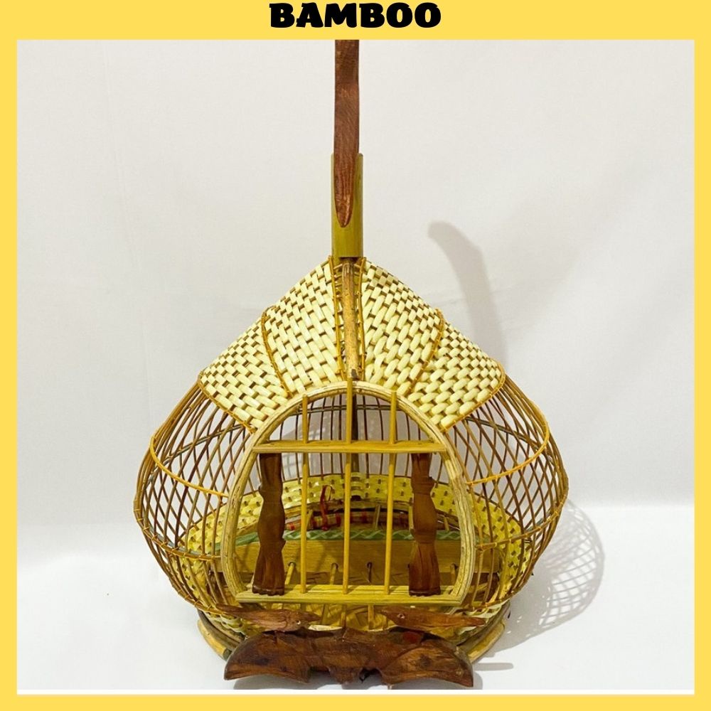 Lồng cu gáy Bamboo lồng nuôi chim cu gáy quả đào đẹp chất liệu cao cấp