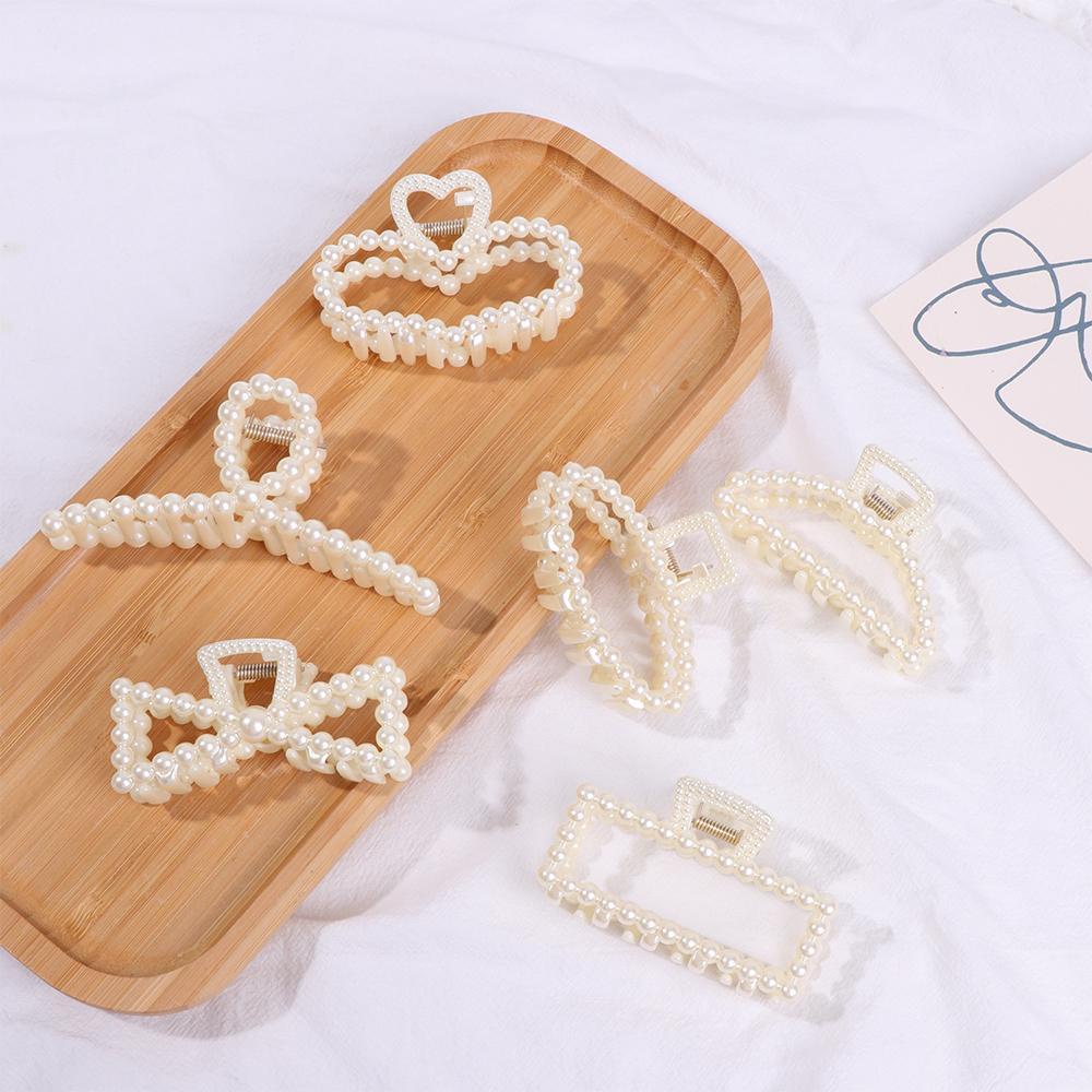 SUMU Kẹp Tóc Càng Cua Đính Ngọc Trai Màu Sắc Ngọt Ngào Cho Nữ