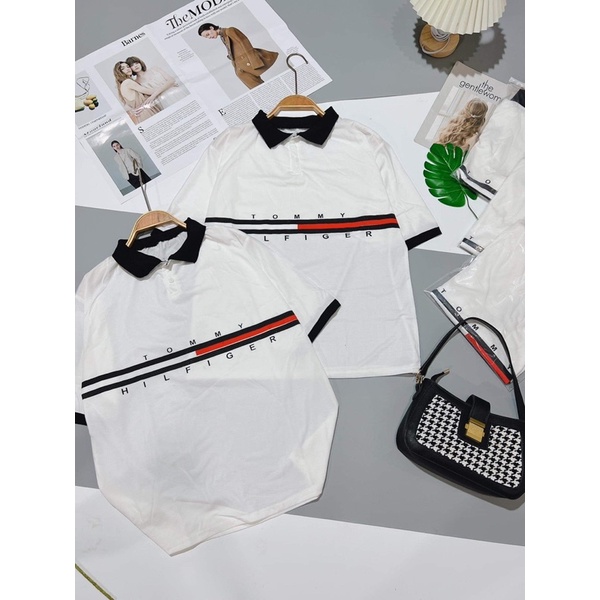 Áo polo TÔ MY in nhỏ phối cổ