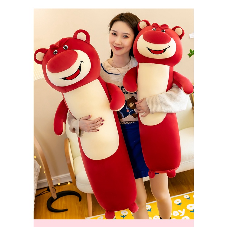 Gối Ôm Dài Hình Gấu Nhồi Bông Dễ Thương Dùng Làm Quà Tặng Sinh Nhật Cho Bé