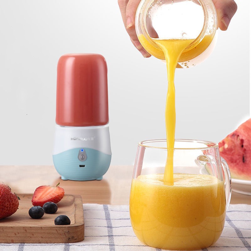 Máy xay sinh tố mini 𝐇𝐎𝐍𝐆𝐔𝐎 cầm tay  - sạc pin 300ml