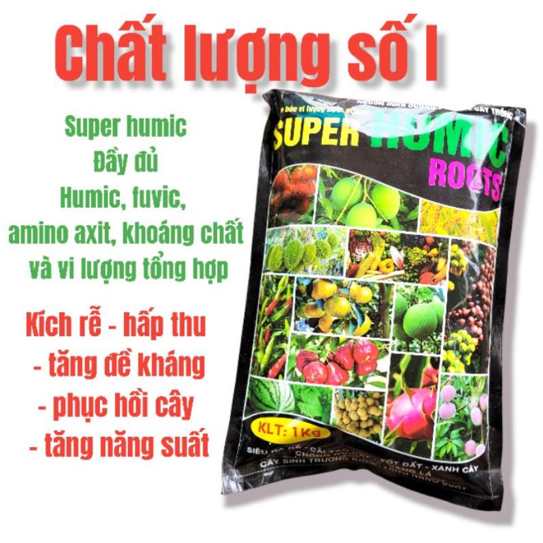 Gói 1kg Super Humic Roots hàng tổng hợp humic, fuvic, amino, và vi lượng kích rễ