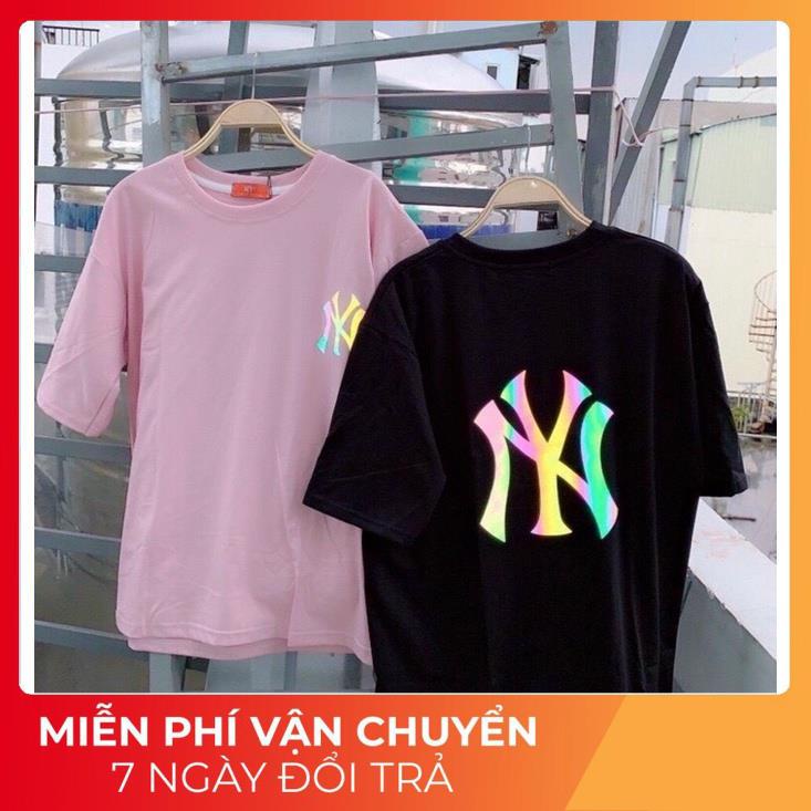 Áo thun tay lỡ phản quang phông Unisex nam nữ chất Premium Cotton oversize đến 75kg form rộng co dãn 4 chiều N.Y AK 082