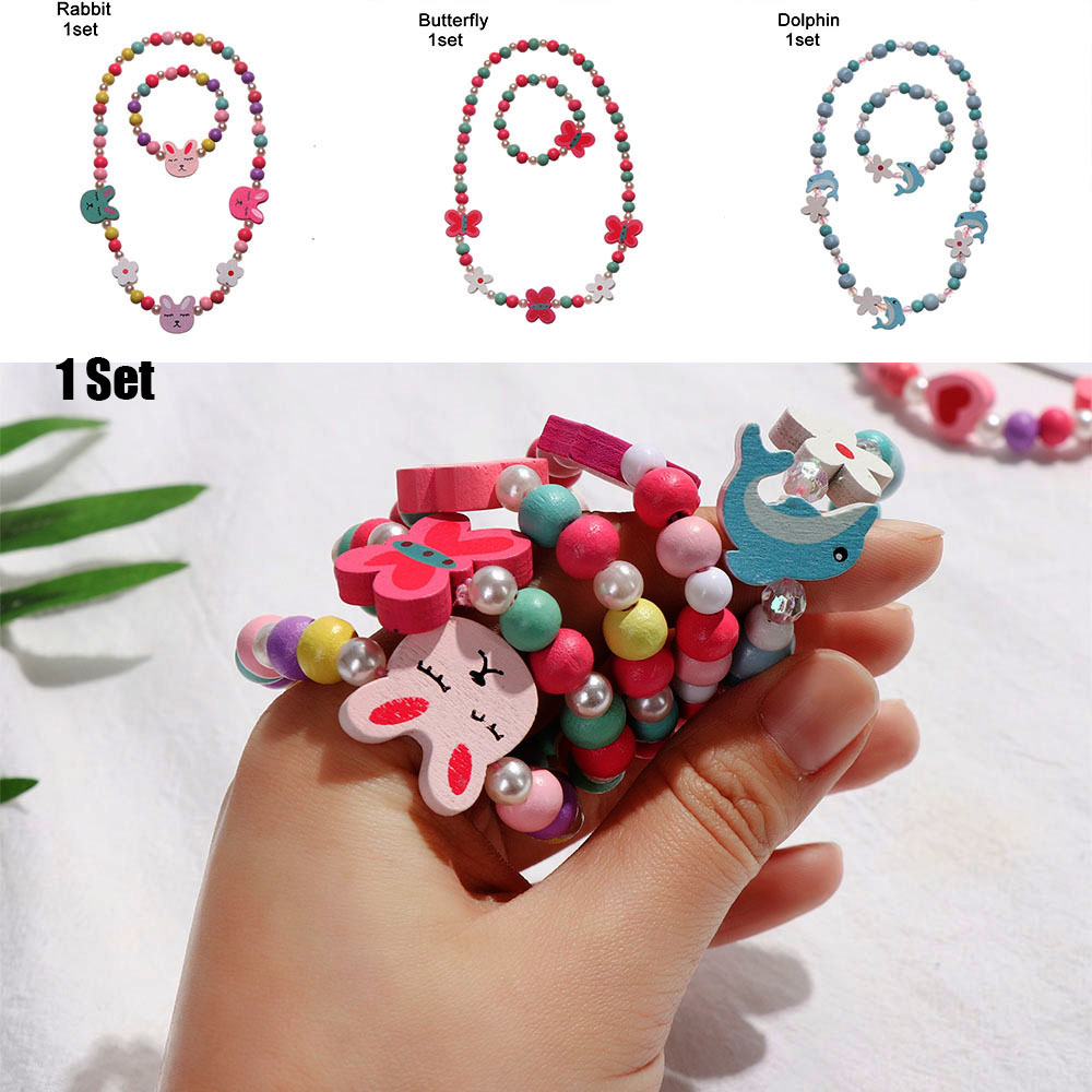 Bộ vòng tay và vòng cổ nhiều màu sắc xinh xắn dành cho bé