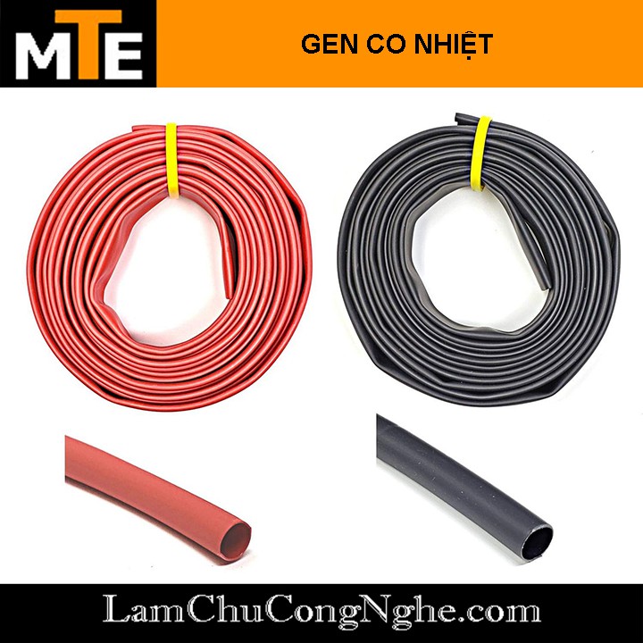 1 mét ống gen co nhiệt cách điện- Phi 8, phi 10, phi 12, phi 14