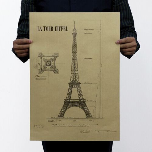 Ảnh hình tháop Eiffel phong cách retro trang trí độc đáo