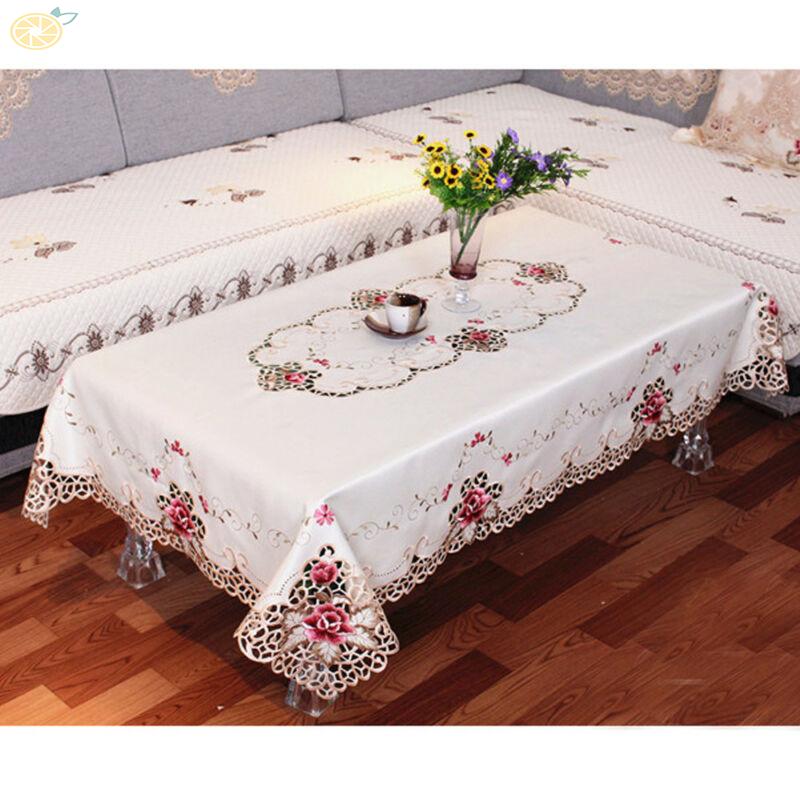 Khăn Trải Bàn Hoạ Tiết Ren Hoa Phong Cách Đồng Quê