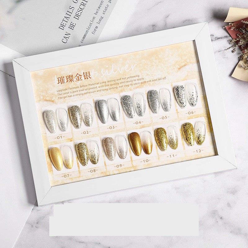 Sơn gel AS - màu nhũ bạc nhũ vàng mã JY